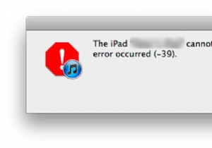 不明なエラーのため、iPhoneまたはiPadを同期できません-39 