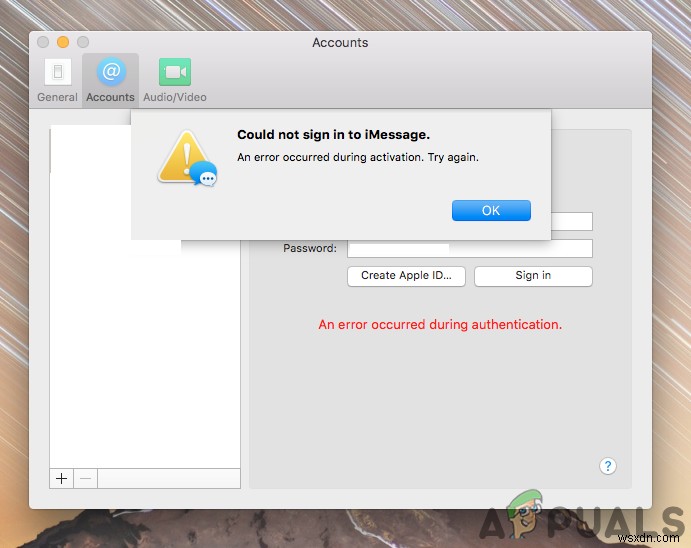 MacOSでiMessageにサインインできませんでしたエラーを解決します 