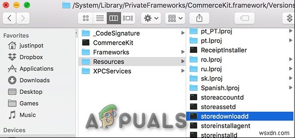「storedownloaded」とは何ですか。Macで実行されているのはなぜですか。 