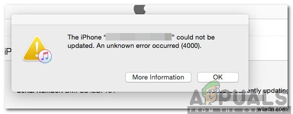 iPhoneで「アップデートエラー4000」を修正するにはどうすればよいですか？ 