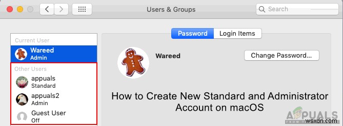 macOSで新しい標準および管理者アカウントを作成する方法 