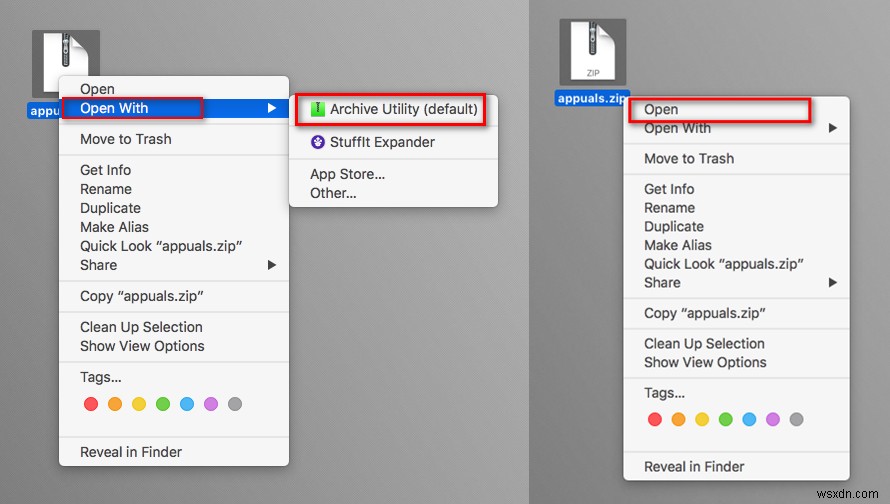macOSで「圧縮」および「解凍」ファイルを圧縮する方法 