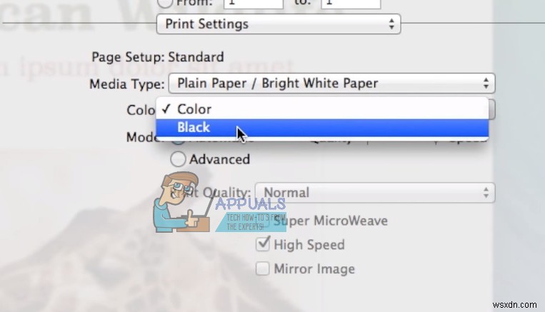 Macで白黒を印刷する方法 
