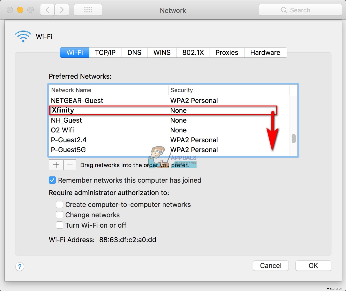 MacでXfinityWi-Fiを無効にする方法 