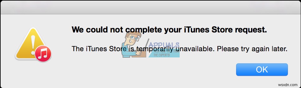 修正：iTunesストアのリクエストを完了できませんでした 
