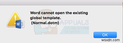 修正：Wordは既存のグローバルテンプレート「Normal.dotm」を開くことができません 