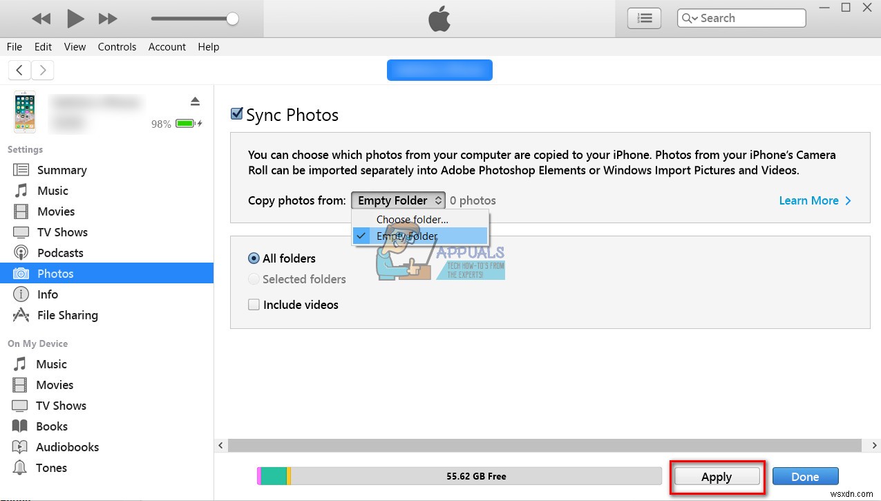修正：iPhoneまたはiPadから写真を削除できない