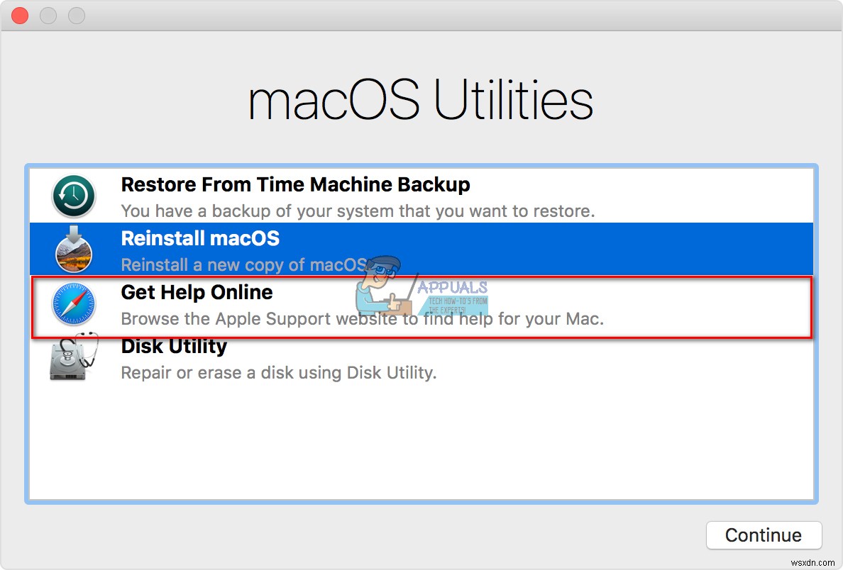 MacOSまたはOSXを再インストールした後、このアイテムを修正する方法が一時的に利用できなくなります 
