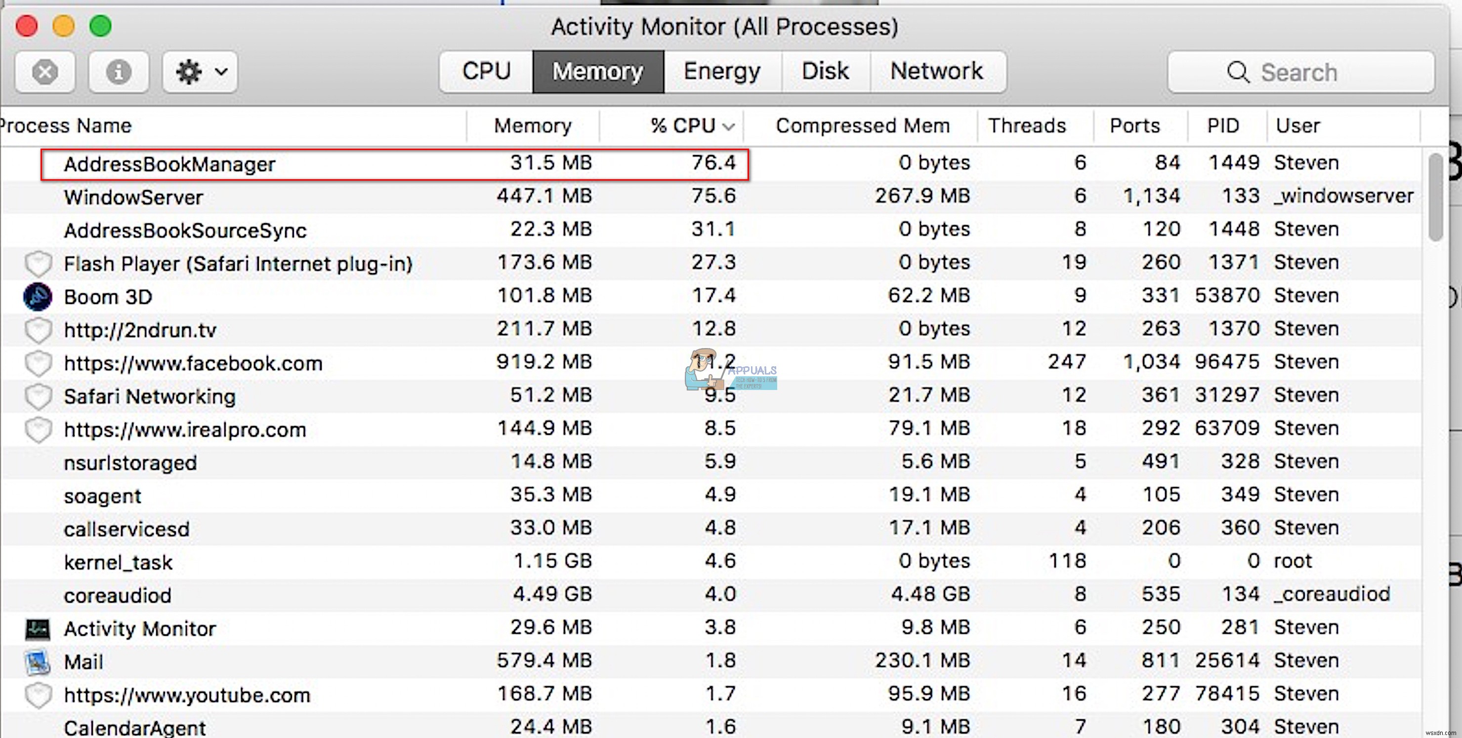 修正：AddressBookSourceSyncが原因でMacの実行速度が低下している 