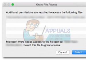 修正：MacOSでのOffice 2016GrantAccessエラー 