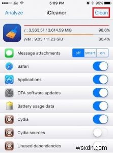 iPhoneのキャッシュとデータをクリアする方法 