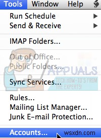 修正：Mac上のGmailのOutlookエラー1025「無効なメールボックス名」 