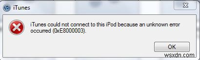 解決済み：iPod / iPad/iPhoneを接続するとiTunesでエラー0xe8000003が発生する 