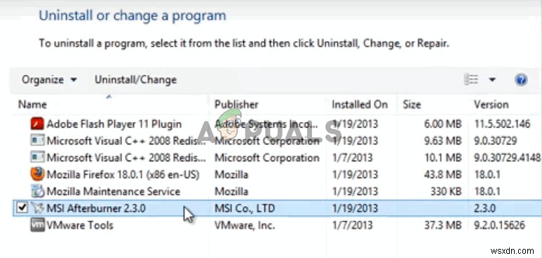 修正：Windows11/10でMSIアフターバーナーがGPUを検出しない 