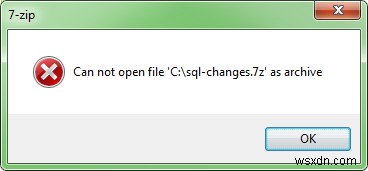 アーカイブファイルを開くときにエラー「7zipはファイルをアーカイブとして開くことができません」を修正する方法 