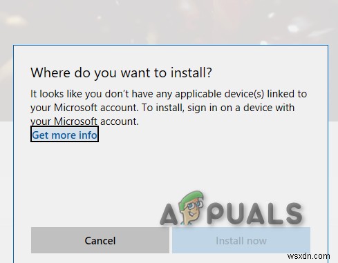 修正：Microsoftアカウントにリンクされた該当するデバイスがないようです 