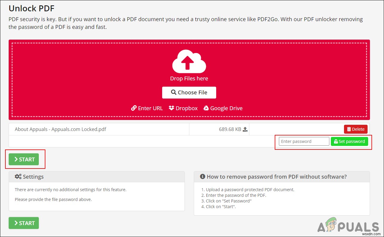 PDFファイルの専門家によるパスワードの追加または削除 