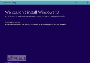[修正]Windows10 Updateが失敗し続ける–「0x8007001f–0x20006」 