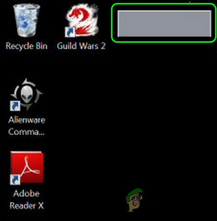 Windows 10デスクトップの右上隅にある灰色のボックスを削除するにはどうすればよいですか？ 