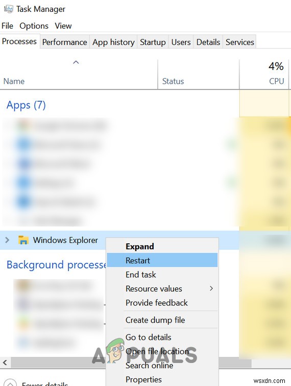 Windows 10デスクトップの右上隅にある灰色のボックスを削除するにはどうすればよいですか？ 