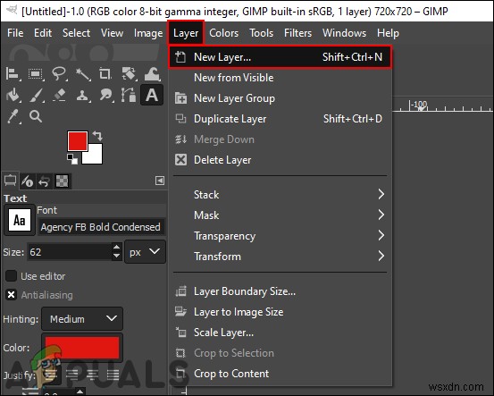 GIMPの新しい画像の背景をデフォルトで透明にする方法は？ 