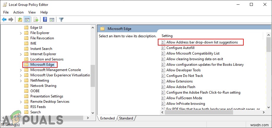 Microsoft Edgeでアドレスバーのドロップダウンリストの提案を無効にする方法は？ 