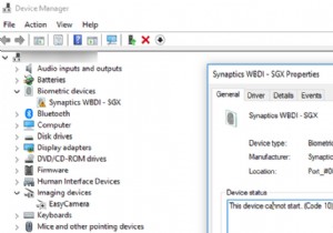 修正：Synaptics WBDI（SGX対応）指紋リーダー「デバイスを起動できません（コード10）」 