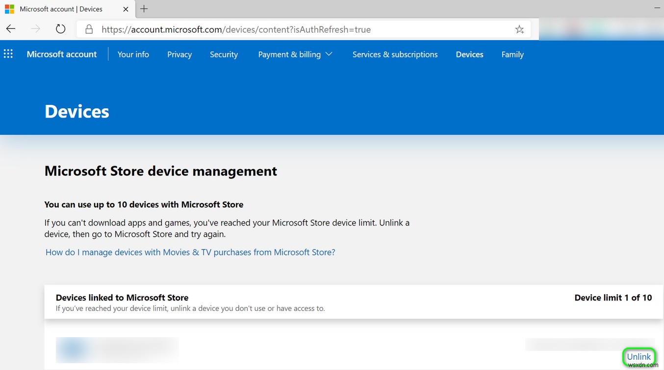 修正：MicrosoftStoreアカウントデバイスがリンクを解除しない 