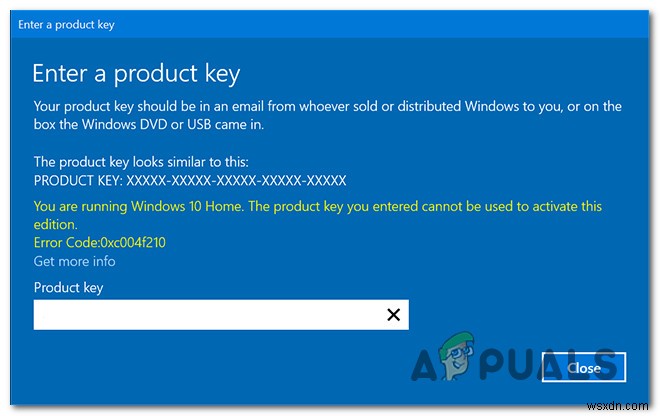 Windows10のアクティベーション時にエラー0xc004f210を修正する方法 
