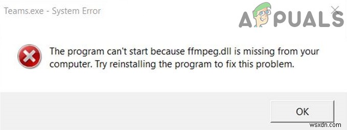 FFMPEG.dllを修正する方法がありません 