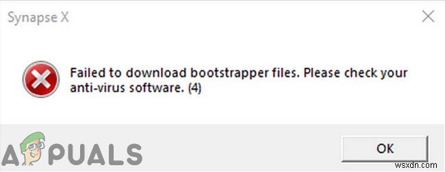 修正：Bootstrapperファイルのダウンロードに失敗しましたSynapse X 