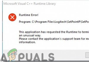 Logitech Setpointランタイムエラーを修正する方法は？ 