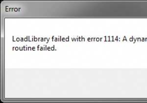 LoadLibraryがエラー1114で失敗したのを修正する方法は？ 