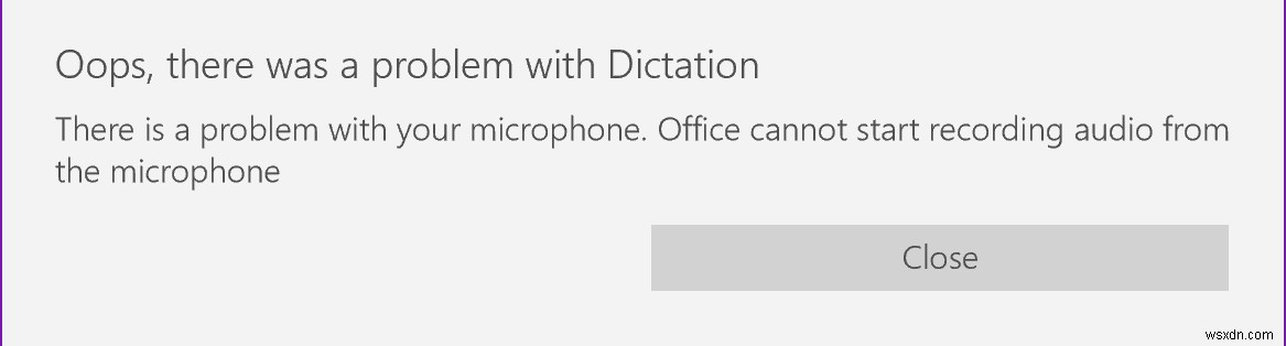 修正：おっと、Officeのディクテーションに問題がありました 