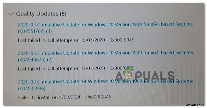 Windows 10でアップデートエラー0x800f0845を修正する方法は？ 