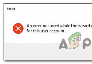 [FIX]ウィザードがこのユーザーアカウントのパスワードを設定しようとしたときにエラーが発生しました 