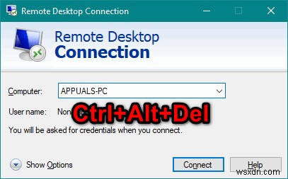 リモートデスクトップを介してCtrl+Alt + Delを送信する方法は？ 