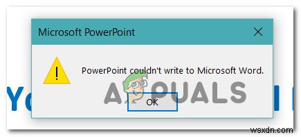 ハンドアウトを作成するときにPowerpointがMicrosoftWordに書き込めなかった問題を修正するにはどうすればよいですか？ 