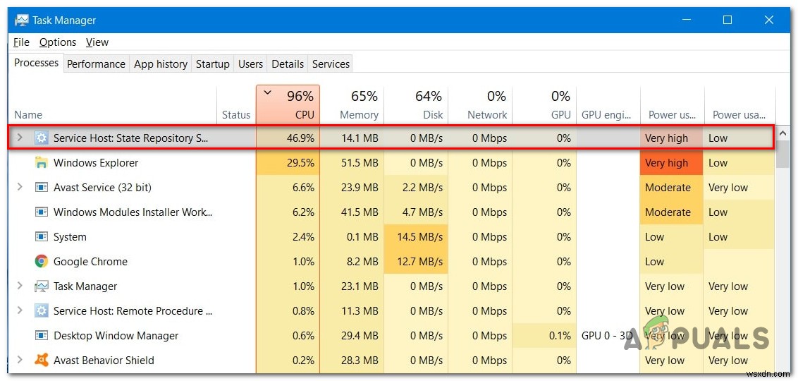Windows10の状態リポジトリサービスによる高いCPU使用率 