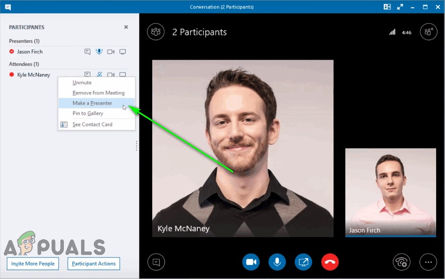 Skype for Business会議のプレゼンターを任命するにはどうすればよいですか？ 