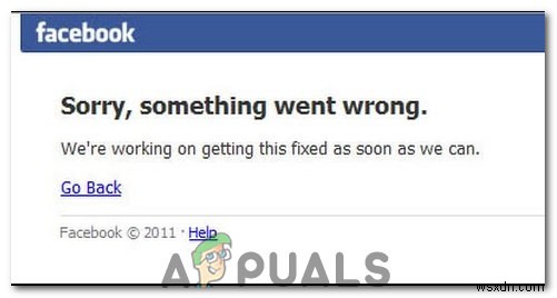 Facebookのログインエラー「申し訳ありませんが、何かがうまくいきませんでした」 