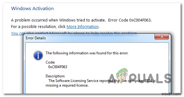 Windowsアクティベーションエラー0xc004f063を修正する方法は？ 