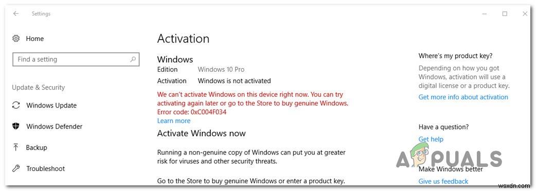 Windows 10アクティベーションエラー0xc004f034​​を修正する方法は？ 