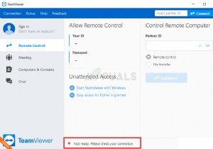 WindowsでTeamViewerの「接続を確認する準備ができていません」エラーを修正するにはどうすればよいですか？ 