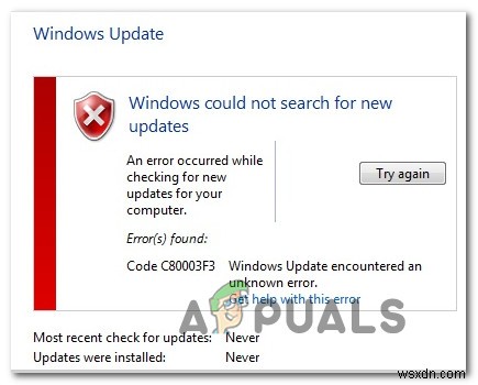 Windows UpdateエラーC80003F3を修正する方法は？ 