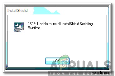 Windowsで「1607InstallShieldScriptingRuntimeをインストールできません」エラーを修正するにはどうすればよいですか？ 