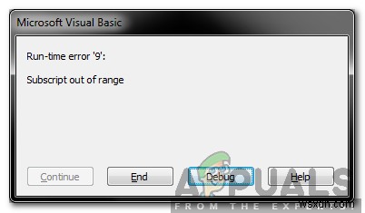 Visual Basic for Applicationsの「添え字が範囲外」エラーを修正するにはどうすればよいですか？ 