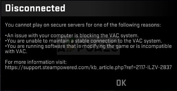 Windowsで「VACによって切断されました：セキュアサーバーで再生できません」エラーを修正するにはどうすればよいですか？ 