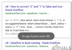 Androidで「URLを開くためのアプリが見つかりません」エラーを修正するにはどうすればよいですか？ 
