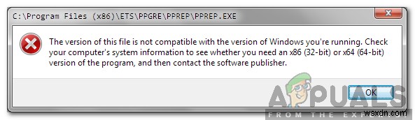 「このファイルのこのバージョンは、実行しているWindowsのバージョンと互換性がありません」というWindowsのエラーを修正するにはどうすればよいですか？ 